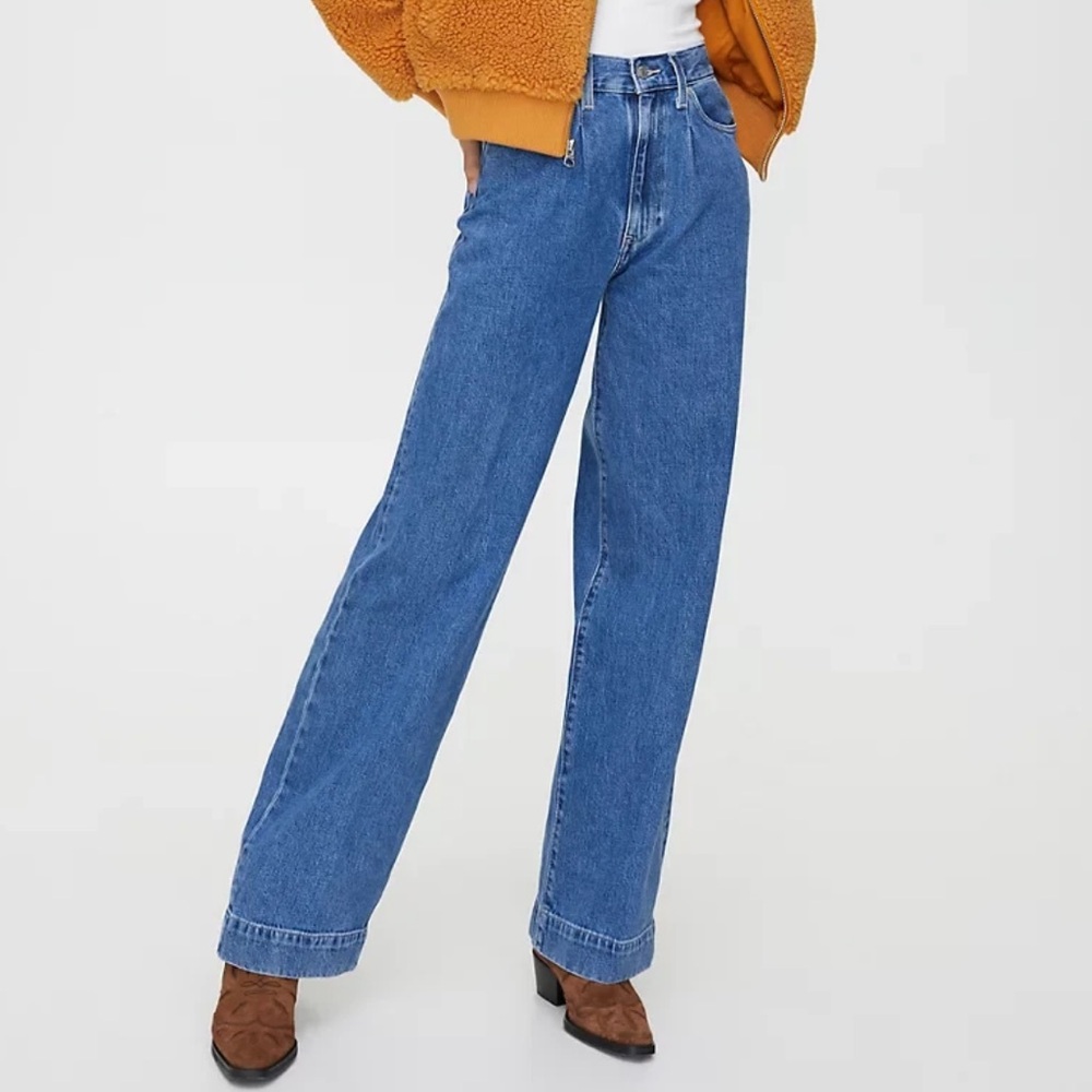 Wilfred Free Harlow Pleated Wide Leg Jeans